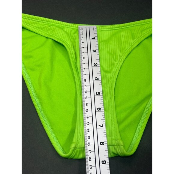Wild Fable - Women's Ribbed High Leg Cheeky Bikini Bottom-Green-Extra Small(0-2) - Picture 5 of 12